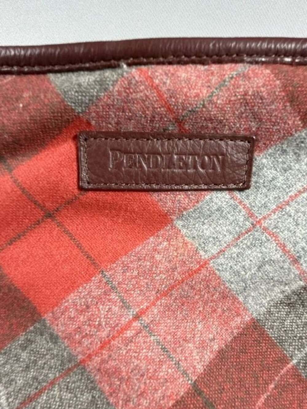 Pendleton Red Plaid Wool and Leather Crossbody Bag - Picture 2 of 11